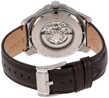 Buy Shop Fossil Grant Automatic Skeleton Black Dial Brown Leather Strap Watch for Men - ME3100 USA Online