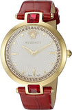 Buy Shop Versace Crystal Gleam White Dial Red Leather Strap Watch For Women - VAN040016 USA Online