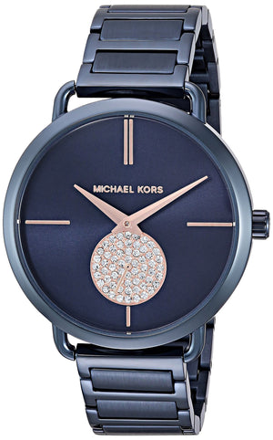 Buy Shop Michael Kors Portia Blue Dial Blue Stainless Steel Strap Watch for Women - MK3680 USA Online