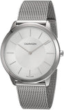 Buy Shop Calvin Klein Minimal Silver Dial Silver Mesh Bracelet Watch for Men - K3M21126 USA Online