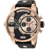 Buy Shop Diesel Little Daddy Black & Gold Dial Black Leather StrapWatch For Men - DZ7282 USA Online