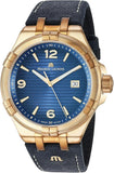 Maurice Lacroix Aikon Date Limited Edition Blue Dial Blue Leather Strap Watch For Men - AI1028-BRZ01-420-1