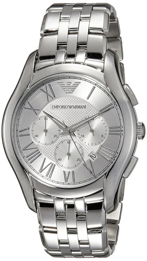 Buy Shop Emporio Armani Velente Chronograph Quartz Silver Dial Silver Steel Strap Watch For Men - AR1702 USA Online