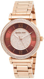 Buy Shop Michael Kors Catlin Quartz Rose Gold Dial Rose Gold Steel Strap Watch For Women - MK3412 USA Online