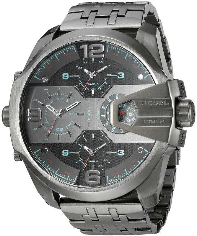 Buy Shop Diesel Uber Chief Black Dial Grey Stainless Steel Strap Watch For Men - DZ7372 USA Online