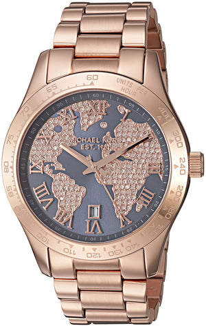 Buy Shop Michael Kors Layton Rose Gold Dial Rose Gold Steel Strap Watch for Women - MK6395 USA Online