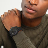 Buy Shop Armani Exchange Outerbanks Chronograph Black Dial Black Steel Strap Watch For Men - AX7105 USA Online