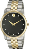Buy Shop Movado Museum Classic Diamonds Black Dial Two Tone Steel Strap Watch for Men - 0607202 USA Online