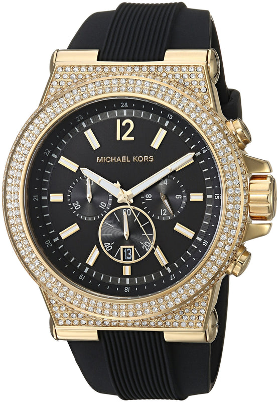 Buy Shop Michael Kors Dylan Chronograph Black Dial Black Rubber Strap Watch For Women - MK8556 USA Online