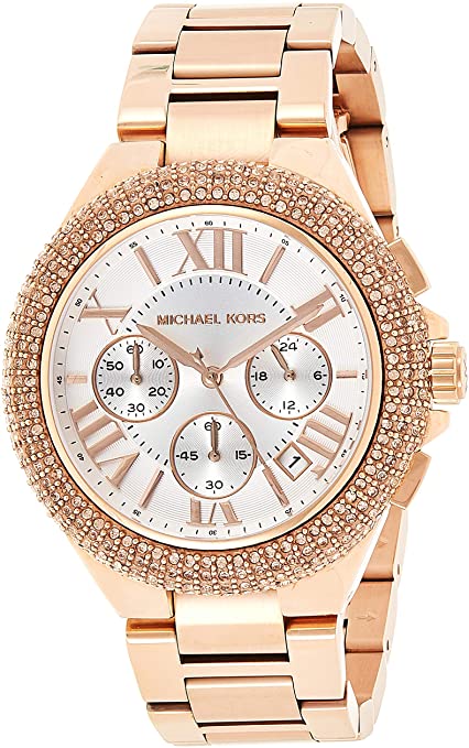 Buy Shop Michael Kors Camille Chronograph White Dial Rose Gold Steel Strap Watch for Women - MK5636 USA Online