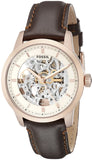 Buy Shop Fossil Townsman Automatic Skeleton White Dial Brown Leather Strap Watch for Men - ME3078 USA Online