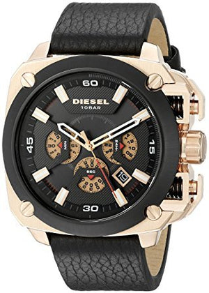 Buy Shop Diesel BAMF Chronograph Black Dial Black Leather Strap Watch For Men - DZ7346 USA Online