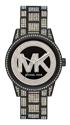 Buy Shop Michael Kors Ritz Crystals Black Dial Two Tone Steel Strap Watch for Women - MK6733 USA Online