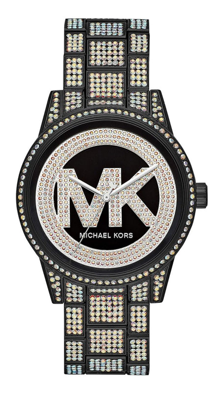 Buy Shop Michael Kors Ritz Crystals Black Dial Two Tone Steel Strap Watch for Women - MK6733 USA Online
