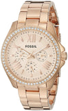 Buy Shop Fossil Cecile Rose Gold Dial Rose Gold Steel Strap Watch for Women - AM4483 USA Online
