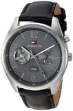 Buy Shop Tommy Hilfiger Deacan Grey Dial Black Leather Strap Watch for Men - 1791548 USA Online