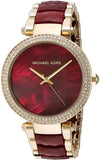 Buy Shop Michael Kors Parker Mother of Pearl Red Dial Two Tone Steel Strap Watch for Women - MK6427 USA Online
