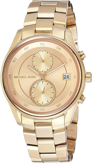Buy Shop Michael Kors Briar Analog Gold Dial Gold Steel Strap Watch For Women - MK6464 USA Online