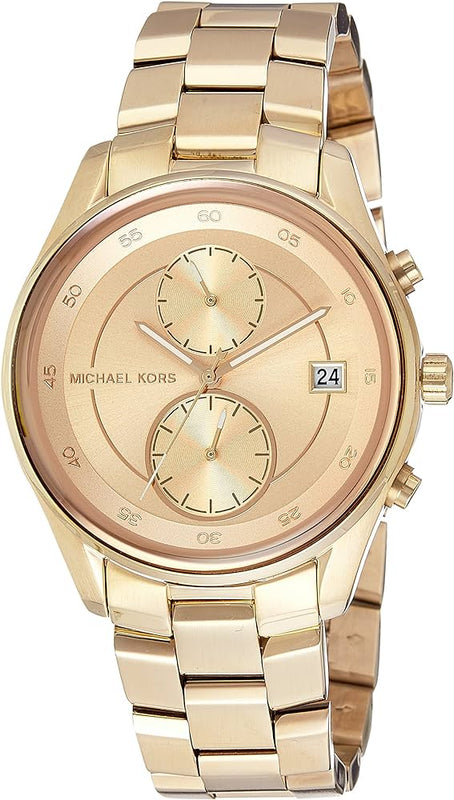 Buy Shop Michael Kors Briar Analog Gold Dial Gold Steel Strap Watch For Women - MK6464 USA Online