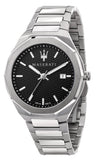 Buy Shop Maserati Stile Analog Black Dial Silver Steel Strap Watch For Men - R8853142003 USA Online