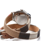 Buy Shop Burberry Utilitarian White Dial Multicolor Leather Strap Watch for Women - BU7849 USA Online