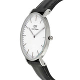 Buy Shop Daniel Wellington Classic Sheffield White Dial Black Leather Strap Watch For Women - DW00100053 USA Online