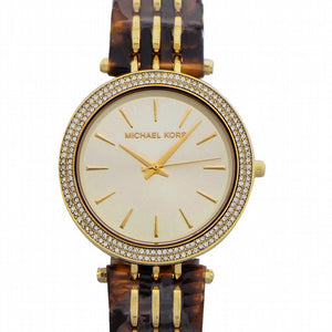 Buy Shop Michael Kors Darci Gold Dial Brown Two Tone Steel Strap Watch for Women - MK4326 USA Online