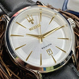 Buy Shop Maserati Epoca White Dial Black Leather Strap Watch For Men - R8851118002 USA Online