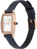 Buy Shop Emporio Armani Gianni T Bar Crystals Silver Dial Blue Leather Strap Watch For Women - AR11469 USA Online