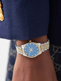 Buy Shop Gucci G Timeless Quartz Blue Dial Two Tone Steel Strap Watch For Women - YA1265029 USA Online