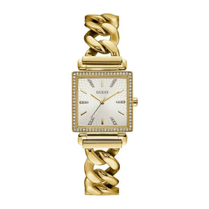 Buy Shop Guess Vanity Diamonds Silver Dial Gold Steel Strap Watch for Women - W1030L2 USA Online