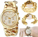 Buy Shop Michael Kors Runway Twist Gold Dial Gold Stainless Steel Strap Watch for Women - MK3131 USA Online