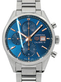 Buy Shop Tag Heuer Carrera Automatic Chronograph Blue Dial Silver Steel Strap Watch for Men - CBK2115.BA0715 USA Online