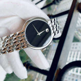 Buy Shop Movado Classic Quartz Black Dial Silver Steel Strap Watch for Men - 0606337 USA Online