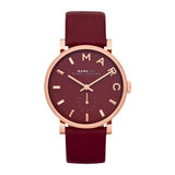 Buy Shop Marc Jacobs Baker Maroon Dial Maroon Leather Strap Watch for Women - MBM1267 USA Online