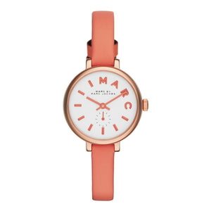 Buy Shop Marc Jacobs Sally White Dial Orange Leather Strap Watch for Women - MBM1355 USA Online