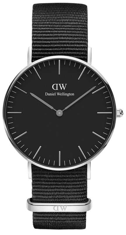 Buy Shop Daniel Wellington Classic Cornwall Black Dial Black Nylon Strap Watch For Women - DW00100149 USA Online