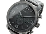 Buy Shop Fossil Nate Chronograph Black Dial Black Steel Strap Watch for Men - JR1401 USA Online