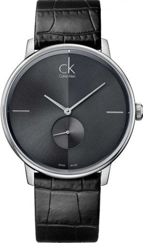 Buy Shop Calvin Klein Accent Black Dial Black Leather Strap Watch for Men - K2Y211C3 USA Online