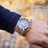 Buy Shop Fossil FB-03 Chronograph Black Dial Gold Steel Strap Watch for Men - FS5727 USA Online