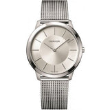 Buy Shop Calvin Klein Minimal White Dial Silver Mesh Bracelet Watch for Men - K3M22126 USA Online