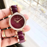 Buy Shop Michael Kors Parker Maroon Dial Two Tone Steel Strap Watch for Women - MK6412 USA Online