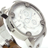 Buy Shop Diesel Badass Chronograph White Dial White Leather Strap Watch For Men - DZ7265 USA Online