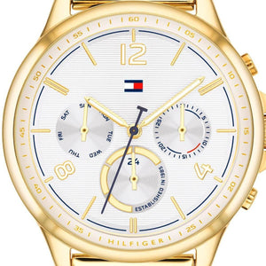 Buy Shop Tommy Hilfiger Harper Chronograph White Dial Gold Steel Strap Watch For Women - 1782223 USA Online