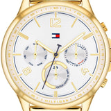 Tommy Hilfiger Harper Chronograph White Dial Gold Steel Strap Watch For Women - 1782223