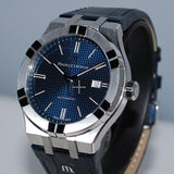 Maurice Lacroix Aikon Automatic Blue Dial Blue Leather Strap Watch For Men - AI6008-ss001-430-1