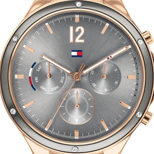 Buy Shop Tommy Hilfiger Eve Chronograph Quartz Grey Dial Rose Gold Steel Strap Watch For Women - 1782277 USA Online