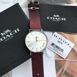 Buy Shop Coach Perry White Dial Brown Leather Strap Watch for Women - 14503154 USA Online