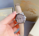 Burberry The City Beige Dial Beige Leather Strap Watch for Women - BU9207