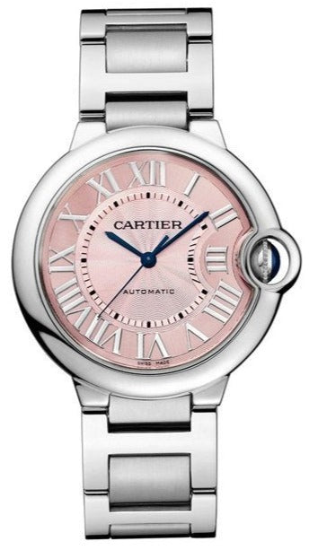 Buy Shop Cartier Ballon Bleu De Cartier Pink Dial Silver Steel Strap Watch for Women - W6920041 USA Online